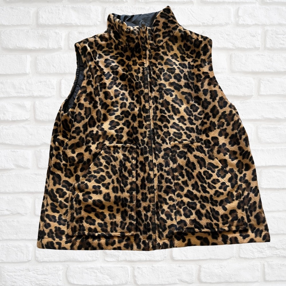 Women's Dollhouse Cheetah Print Faux Fur Vest, Size Medium, Stylish Animal Print